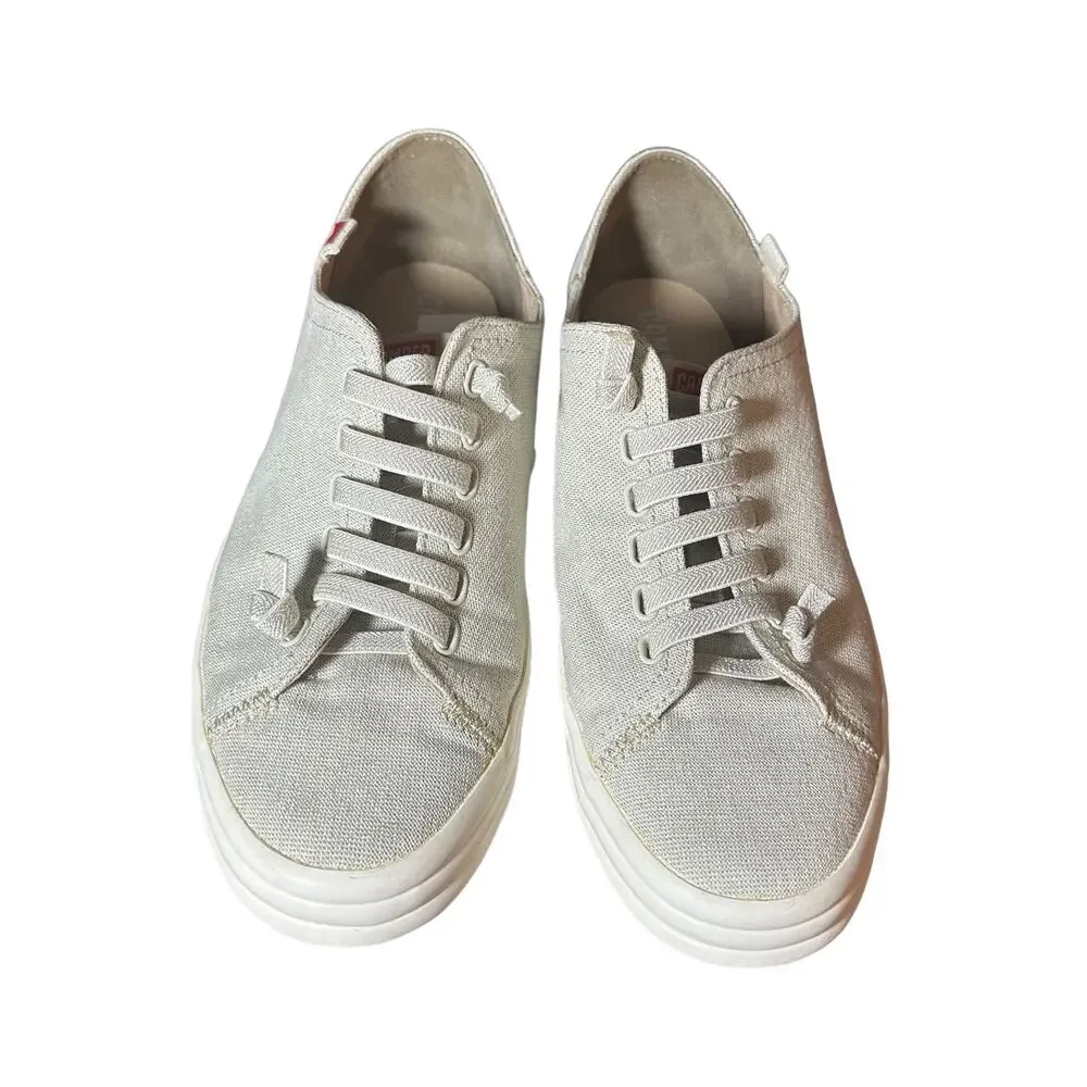Camper Hoops 200604 light tan color cotton fabric sneakers size 41 US 10
